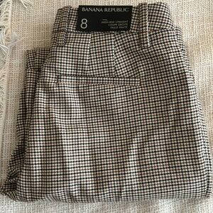 NWT Banana Republic Houndstooth High Rise Straight Trousers